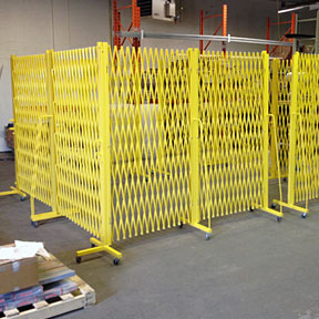Industrial security gates protecting equipment